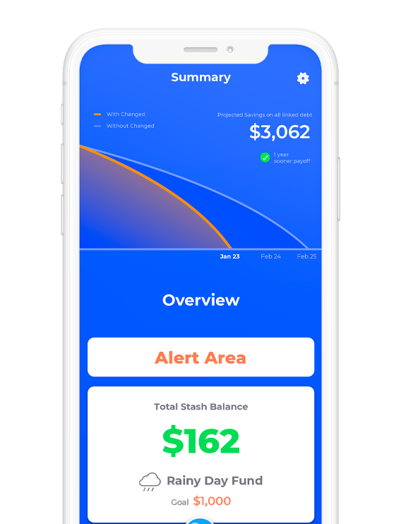 How to pay off Debt App Summary screen